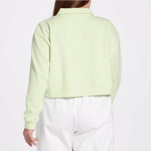 XL - DSG - Crop Fleece Henley Sweatshirt Light Green Neon NEW $40 msrp - Picture 2 of 4